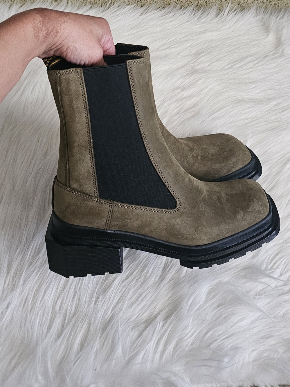 Dr. Martens Maybole Chelsea Boot in Olive Green Suede